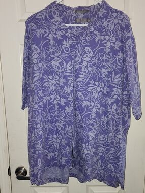 Daniel Cremieux Lavender Floral Button-Front Shirt